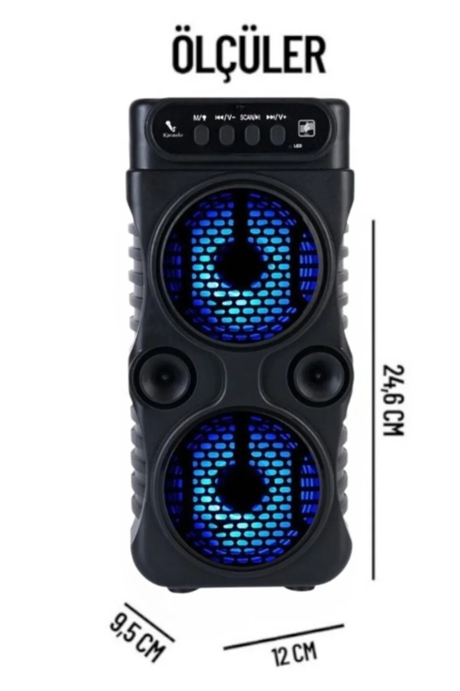 Işıklı Karaoke Hoparlör: Mikrofonlu, Bluetooth, FM: görsel 3