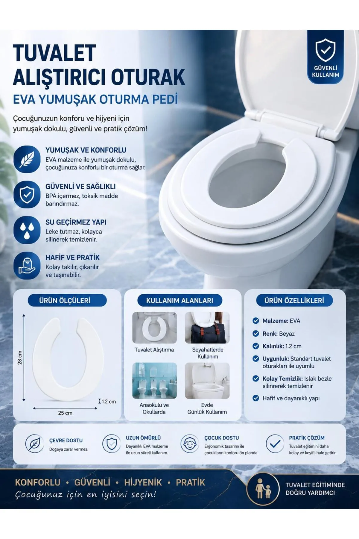 Çocuk Klozet Minderi: EVA Sünger, Kaydırmaz ve Yıkanabilir: görsel 2
