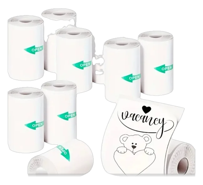 Termal Rulo 5'li (Yapışkanlı): 57 mm Kendinden Yapışkanlı Sticker Rulo: görsel 2