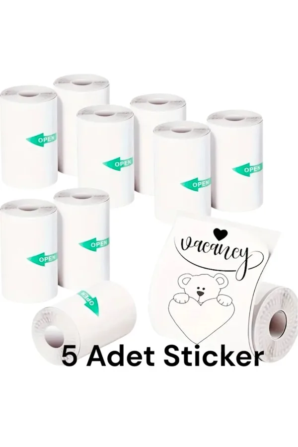Termal Rulo 5'li (Yapışkanlı): 57 mm Kendinden Yapışkanlı Sticker Rulo: görsel 3